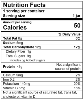 Nutrition Facts Apple Zucchini Peach